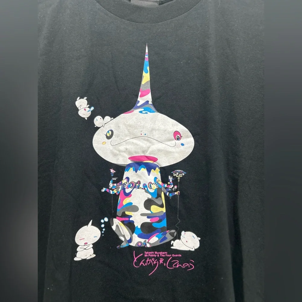 Takashi Murakami Mr Pointy 4 Guards T Shirt KaiKai Kiki Large Black Mens RARE - Picture 2 of 7